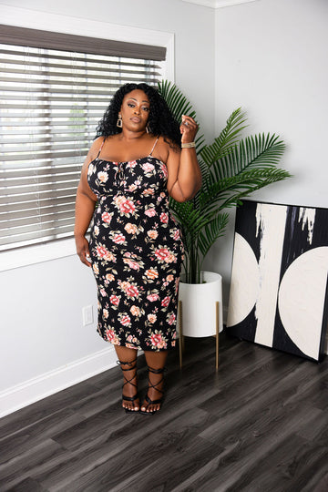 Spring Garden Midi - Black